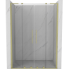 Mexen Velar L Duo sliding shower door 140 cm, transparent, brushed gold - 871-140-003-02-55