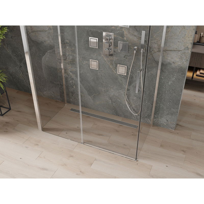 Mexen Omega-3S 3-sided shower enclosure, sliding 140 x 80 cm, transparent, chrome - 825-140-080-01-00-3S