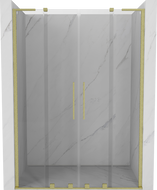 Mexen Velar L Duo sliding shower door 150 cm, transparent, brushed gold - 871-150-003-02-55