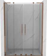 Mexen Velar L Duo sliding shower door 150 cm, transparent, rose gold - 871-150-003-02-60