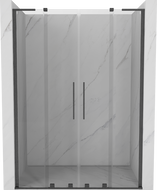 Mexen Velar L Duo 140 cm Sliding Shower Door, Transparent, Brushed Gun Gray - 871-140-003-02-66