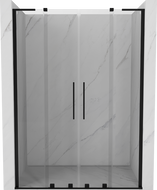 Mexen Velar L Duo sliding shower door 160 cm, transparent, black - 871-160-003-02-70