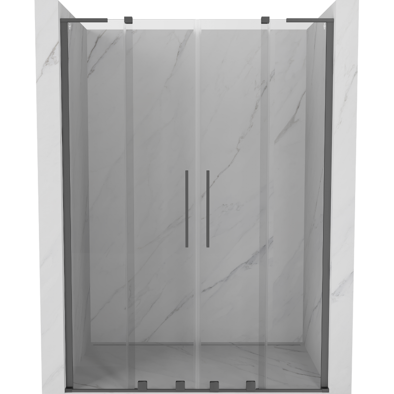 Mexen Velar L Duo Sliding Shower Door 140 cm, Transparent, Gun Metal - 871-140-003-02-95
