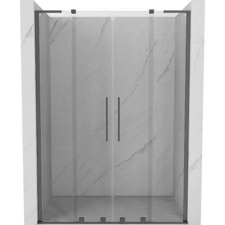 Mexen Velar L Duo Sliding Shower Door 140 cm, Transparent, Gun Metal - 871-140-003-02-95