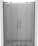 Mexen Velar L Duo Sliding Shower Door 140 cm, Transparent, Gun Metal - 871-140-003-02-95