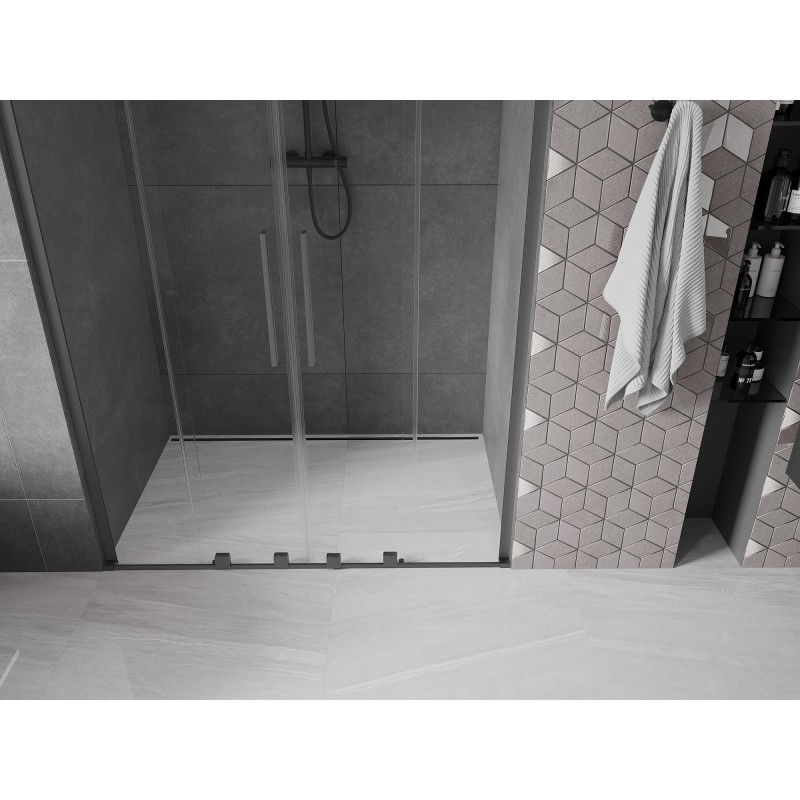 Mexen Velar L Duo sliding shower doors 150 cm, transparent, gun metal - 871-150-003-02-95