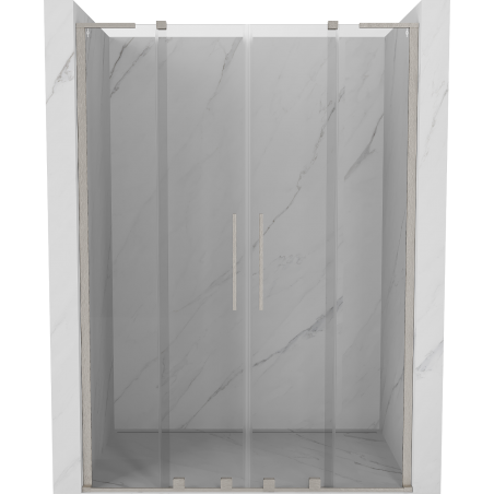 Mexen Velar L Duo sliding shower door 140 cm, transparent, brushed nickel - 871-140-003-02-97