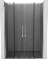 Mexen Velar L Duo Sliding Shower Door 150 cm, Graphite, Chrome - 871-150-003-42-01