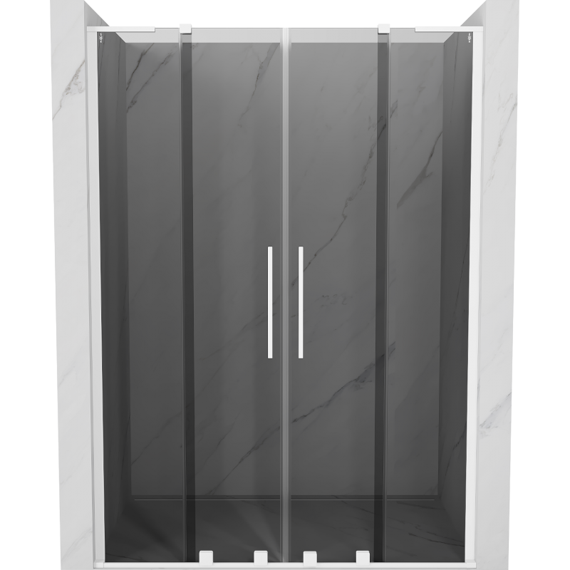 Mexen Velar L Duo sliding shower door 140 cm, graphite, white - 871-140-003-42-20