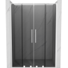 Mexen Velar L Duo sliding shower door 140 cm, graphite, white - 871-140-003-42-20