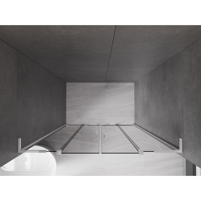 Mexen Velar L Duo Sliding Shower Door 150 cm, Graphite, Chrome - 871-150-003-42-01