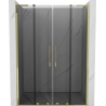 Mexen Velar L Duo sliding shower door 140 cm, graphite, gold - 871-140-003-42-50