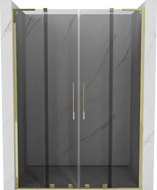 Mexen Velar L Duo Sliding Shower Doors 140 cm, Graphite, Gold - 871-140-003-42-50