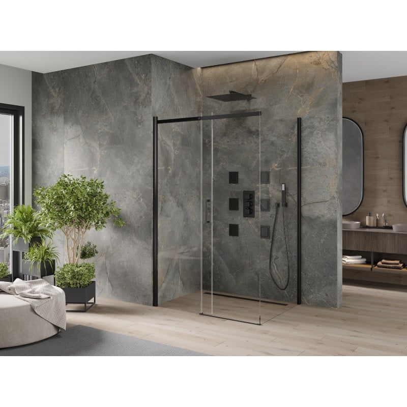 Mexen Omega sliding shower cabin 100 x 90 cm, transparent, black - 825-100-090-70-00