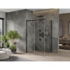 Mexen Omega extendable shower cubicle 100 x 90 cm, Transparent, Black - 825-100-090-70-00
