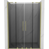 Mexen Velar L Duo 150 cm Sliding Shower Doors, Graphite, Brushed Gold - 871-150-003-42-55