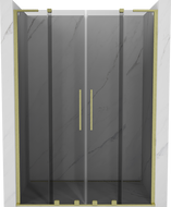 Mexen Velar L Duo sliding shower door 150 cm, graphite, brushed gold - 871-150-003-42-55