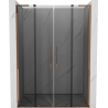 Mexen Velar L Duo Sliding Shower Doors 140 cm, Graphite, Rose Gold - 871-140-003-42-60