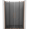 Mexen Velar L Duo 140 cm Sliding Shower Door, Graphite, Brushed Copper - 871-140-003-42-65