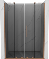 Mexen Velar L Duo 140 cm Sliding Shower Door, Graphite, Brushed Copper - 871-140-003-42-65