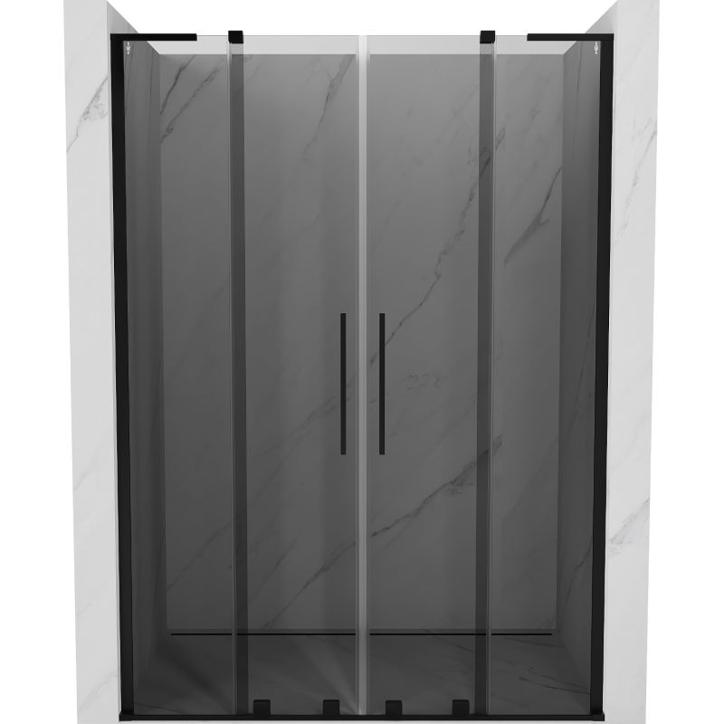 Mexen Velar L Duo sliding shower doors 140 cm, graphite, black - 871-140-003-42-70