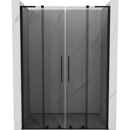 Mexen Velar L Duo sliding shower door 160 cm, graphite, black - 871-160-003-42-70