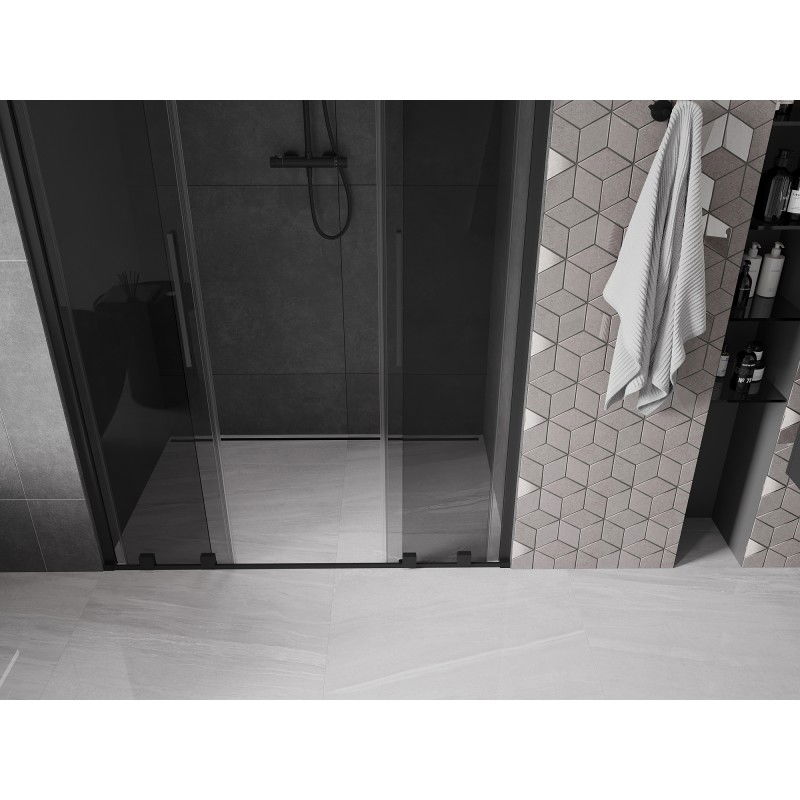 Mexen Velar L Duo sliding shower doors 150 cm, graphite, black - 871-150-003-42-70