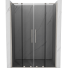 Mexen Velar L Duo 140 cm Sliding Shower Door, Graphite, Brushed Nickel - 871-140-003-42-97