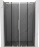 Mexen Velar L Duo sliding shower door 140 cm, graphite, brushed nickel - 871-140-003-42-97