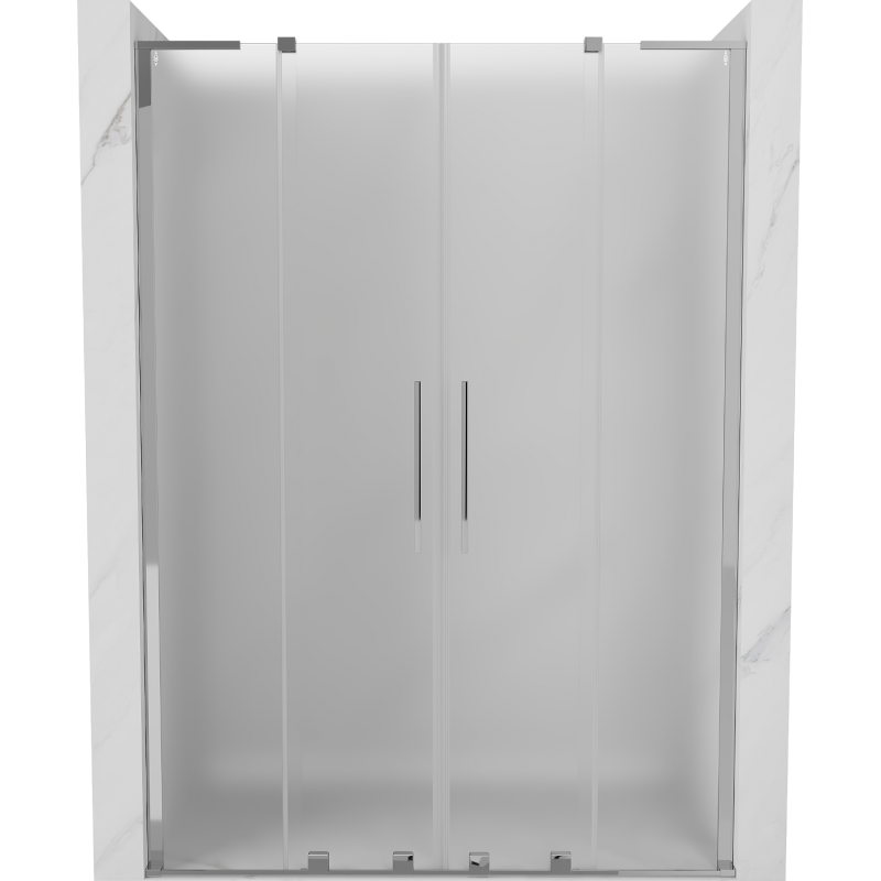 Mexen Velar L Duo sliding shower door 140 cm, frosted, chrome - 871-140-003-32-01