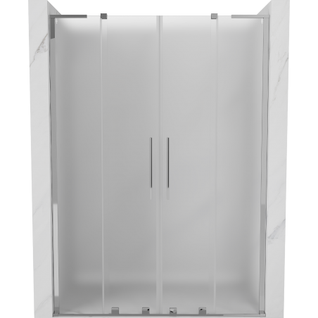 Mexen Velar L Duo sliding shower door 140 cm, frosted, chrome - 871-140-003-32-01