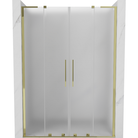 Mexen Velar L Duo sliding shower doors 140 cm, frost, gold - 871-140-003-32-50