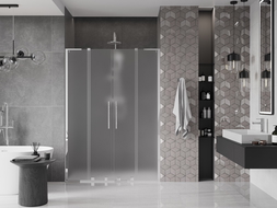 Mexen Velar L Duo sliding shower door 150 cm, frost, chrome - 871-150-003-32-01