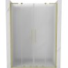 Mexen Velar L Duo sliding shower doors 160 cm, frosted, brushed gold - 871-160-003-32-55
