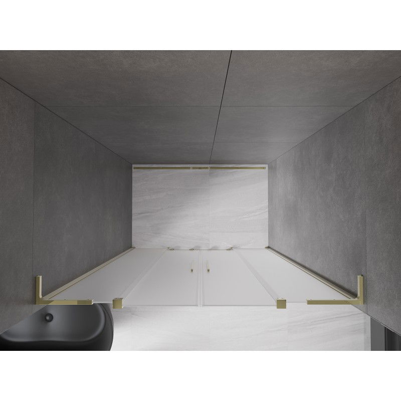 Mexen Velar L Duo sliding shower doors 160 cm, frost, gold - 871-160-003-32-50