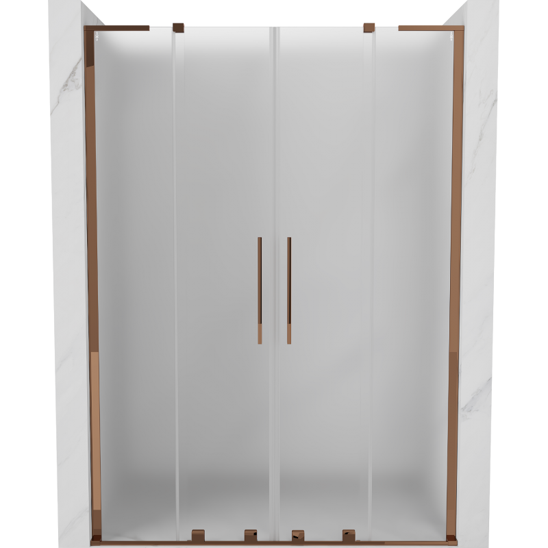 Mexen Velar L Duo sliding shower door 140 cm, frosted, rose gold - 871-140-003-32-60