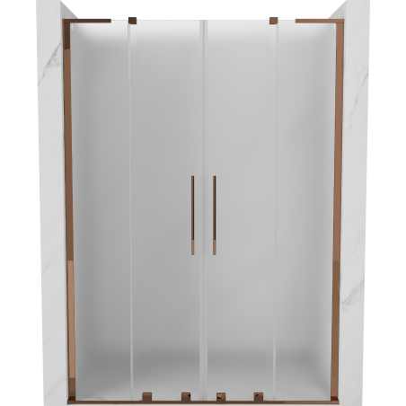 Mexen Velar L Duo sliding shower door 140 cm, frosted, rose gold - 871-140-003-32-60