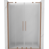 Mexen Velar L Duo 160 cm Sliding Shower Door, Frosted, Brushed Copper - 871-160-003-32-65