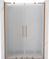 Mexen Velar L Duo 160 cm Sliding Shower Door, Frosted, Brushed Copper - 871-160-003-32-65