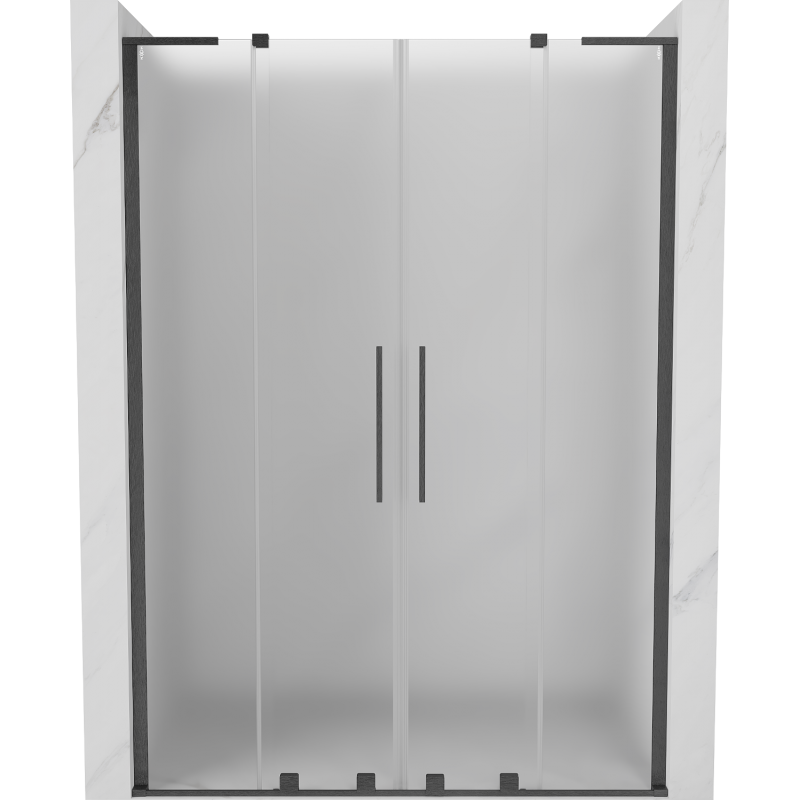 Mexen Velar L Duo sliding shower doors 140 cm, frosted, gun gray brushed - 871-140-003-32-66