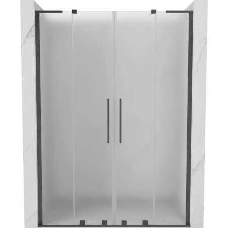 Mexen Velar L Duo Sliding Shower Door 150 cm, Frosted, Brushed Gun Gray - 871-150-003-32-66