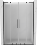 Mexen Velar L Duo 150 cm Sliding Shower Door, Frosted, Brushed Gun Gray - 871-150-003-32-66