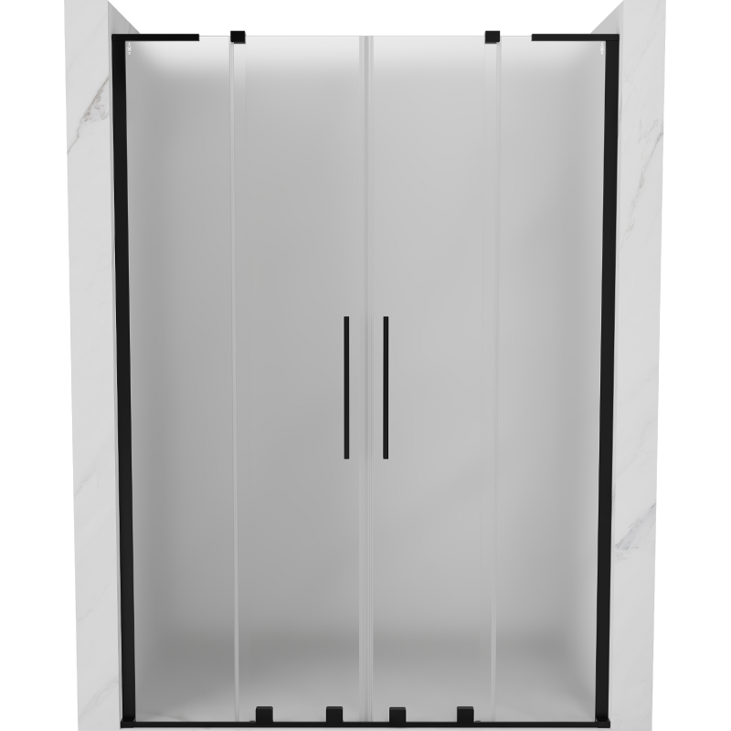 Mexen Velar L Duo sliding shower door 150 cm, frost, black - 871-150-003-32-70