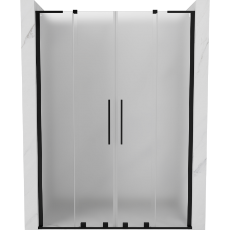 Mexen Velar L Duo sliding shower door 150 cm, frost, black - 871-150-003-32-70