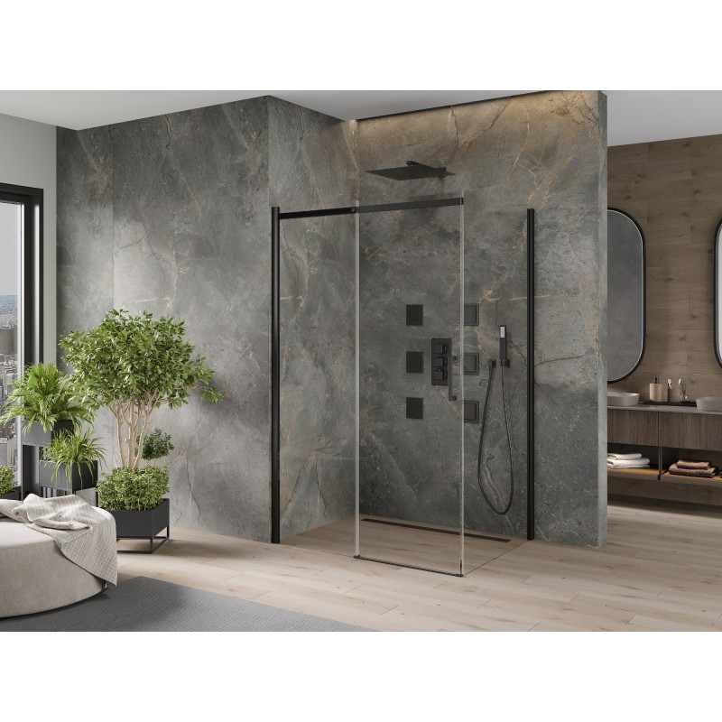 Mexen Omega sliding shower cabin 110 x 100 cm, transparent, black - 825-110-100-70-00