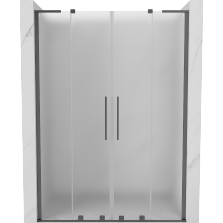 Mexen Velar L Duo 140 cm sliding shower door, frost, gun metal - 871-140-003-32-95