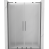 Mexen Velar L Duo 140 cm sliding shower door, frost, gun metal - 871-140-003-32-95