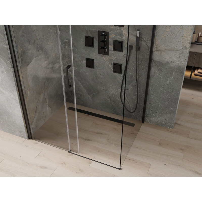 Mexen Omega sliding shower cabin 110 x 100 cm, transparent, black - 825-110-100-70-00