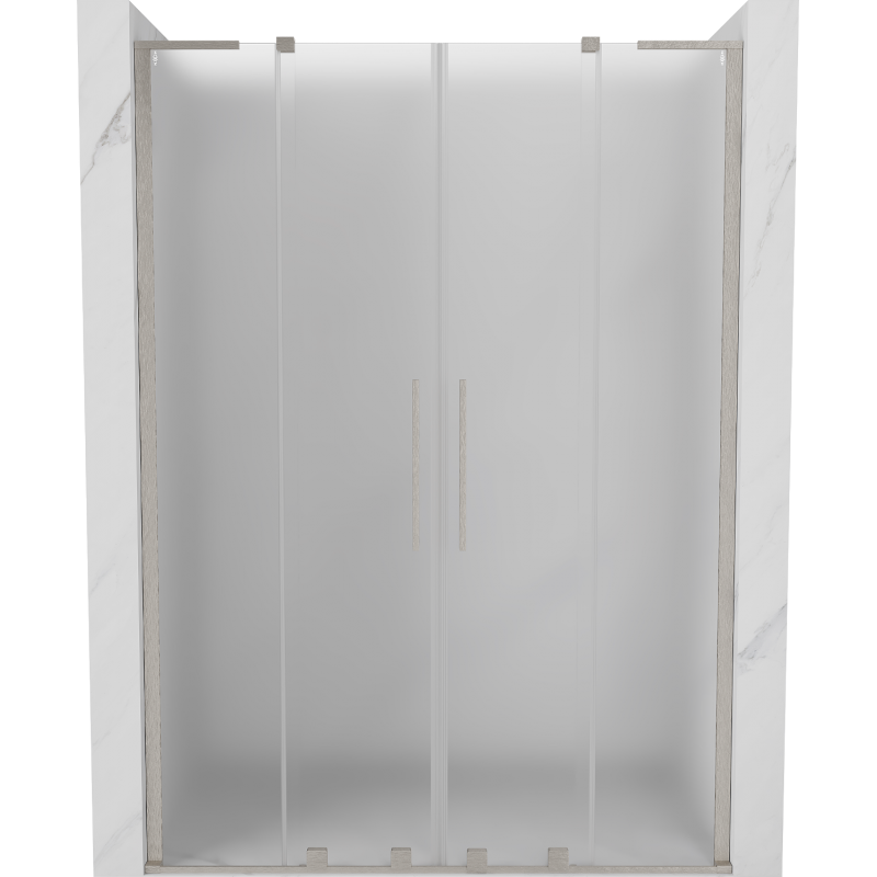 Mexen Velar L Duo sliding shower doors 140 cm, frost, brushed nickel - 871-140-003-32-97
