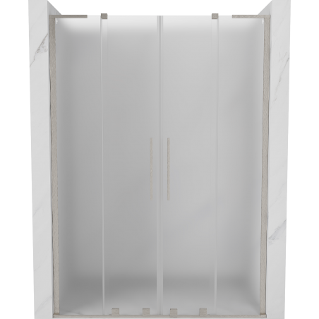 Mexen Velar L Duo sliding shower doors 140 cm, frost, brushed nickel - 871-140-003-32-97